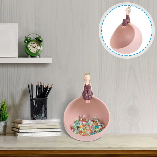Tazón de almacenamiento decorativo para niñas modernas estatuilla caja de dulces comida
