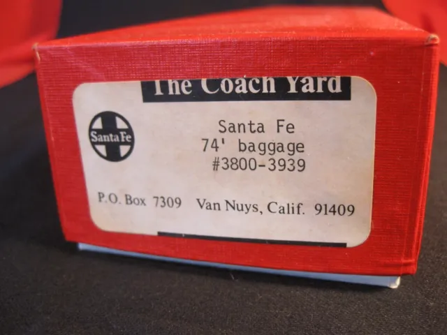 The Coach Yard Ho Brass Santa Fe 74' Baggage 3800-3939 Passenger Car