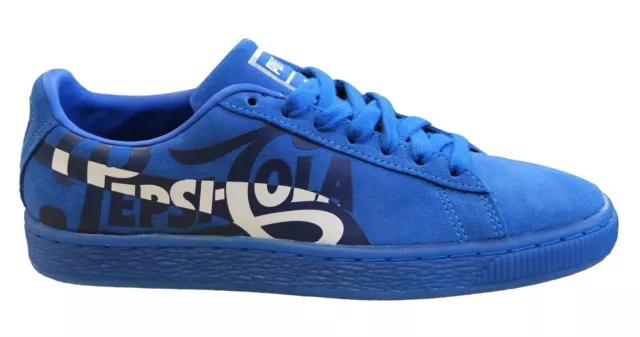 Puma Suede Classic x Pepsi Hommes Baskets en cuir bleu Chaussures à lacets