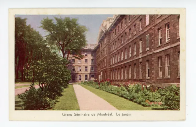 Jardin Grand Séminaire de MONTREAL Quebec Canada 1950 Carte Postale Postcard