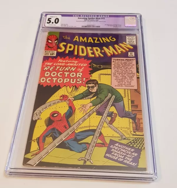 CGC 5.0 Amazing Spider-Man #11 1964 Marvel Comics Restored 2nd Dr Octopus (#109)