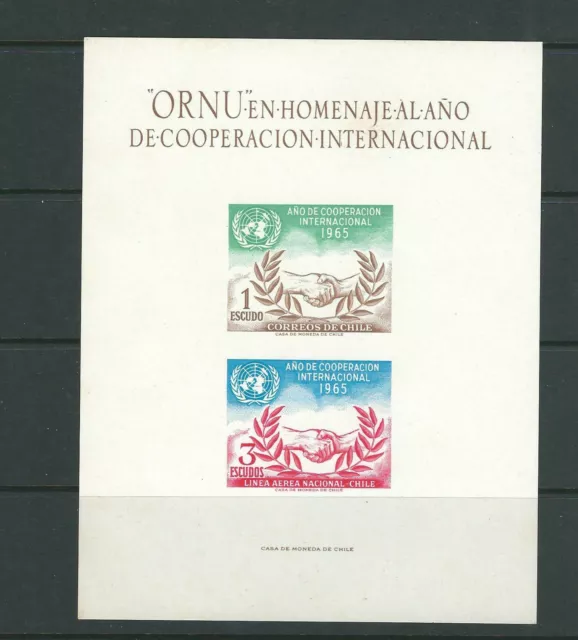 Chile 1966 Icy International Cooperation Year Souvenir Blatt (Sc C269a) VF MNH