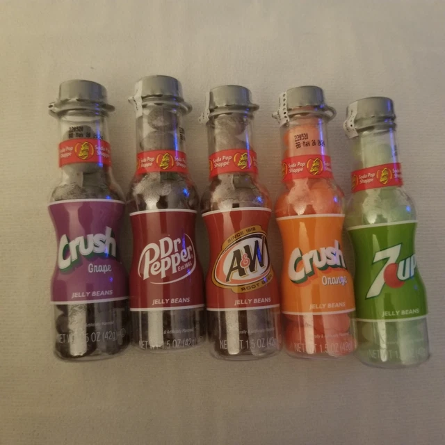 Jelly Belly Soda Shoppe Bean Candy Lot of 5 Mini Bottles SEALED, IN DATE