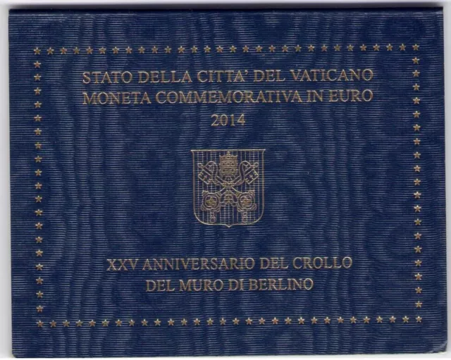 2014 Ciudad del Vaticano - Muro de Berlín, 2 euros en carpeta - FDC