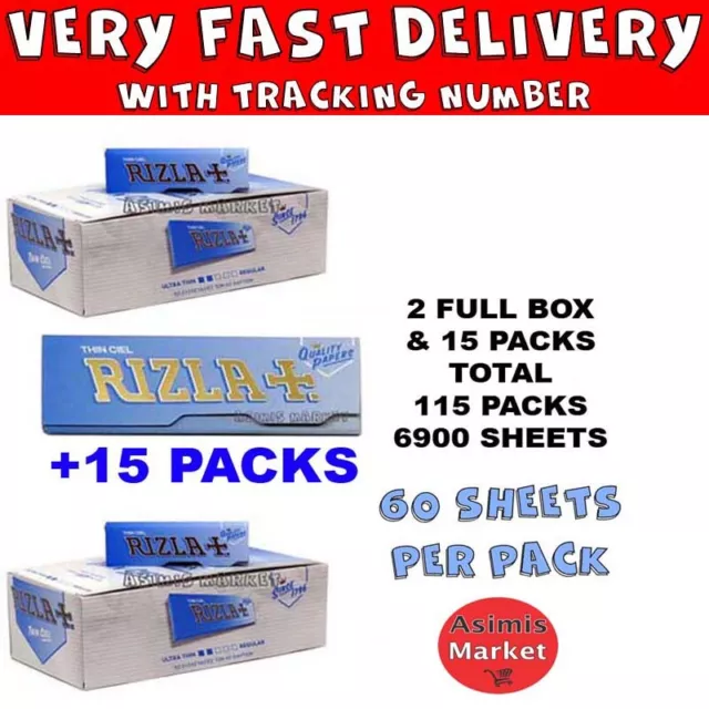 Rizla Ciel Rolling Papers 60 Sheets 2 x FULL BOX+15=115 Packs Regular Small Size