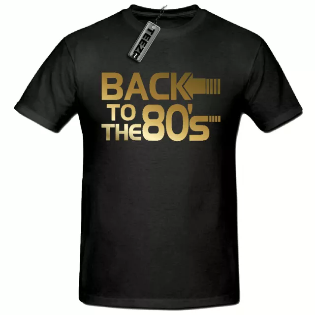 Back to the 80er Jahre T-Shirt, (Gold Logo) Herren T-Shirt, Kostüm 80er Jahre