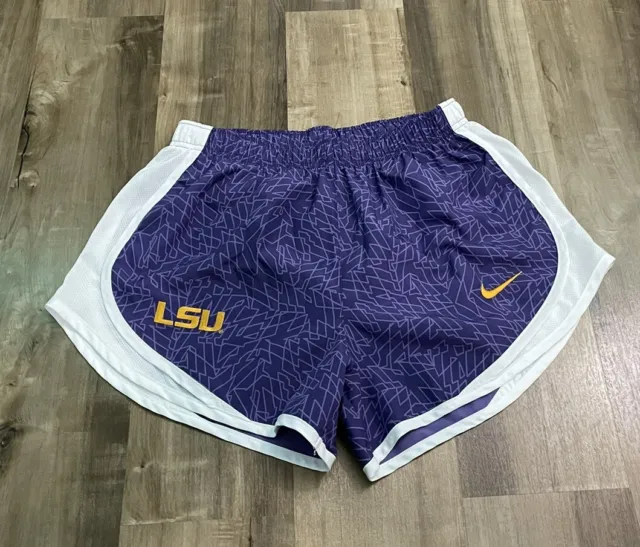 Nike LSU Tigers Womens Running Tempo Shorts Size Medium DA3833-547