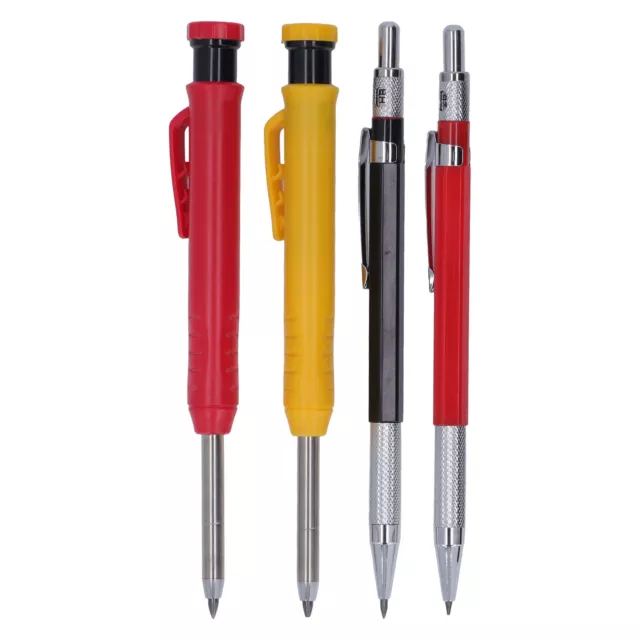 Mechanical Carpenter Pencil Set With 40 Refill Simple Operation Deep Hole Wo LLI