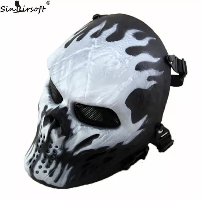 Tactical Airsoft Paintball Full Face Protection Skull Mask SC Wear Game Skeleton 3