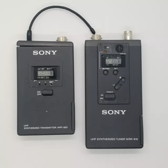 Sony Wireless Lav Mic, WRR-810A UHF Tuner & WRT-820A UHF Transmitter *Read Desc*