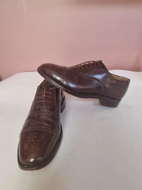 Mens Brown Loake Leather Brogues Shoes UK Size 6.5  Made in England