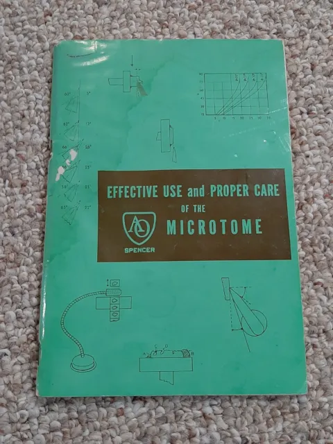 Spencer Microtome Instruction Manual American Optical Effective Use Proper Care