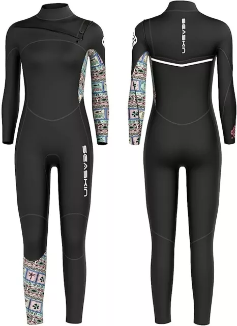 Seaskin XL Surfing Wetsuit for Men/Women 3/2mm Chest Zip GBS Full Wetsuit