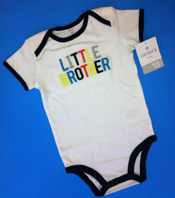 NEW* "Little Brother" Baby Boys Graphic Bodysuit Shirt 18 Months Gift! Carter's