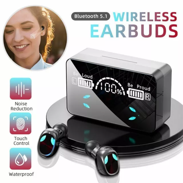 TWS Bluetooth 5.1 Kopfhörer Stereo In-Ear Ohrhörer Headset Touch Control Ladebox