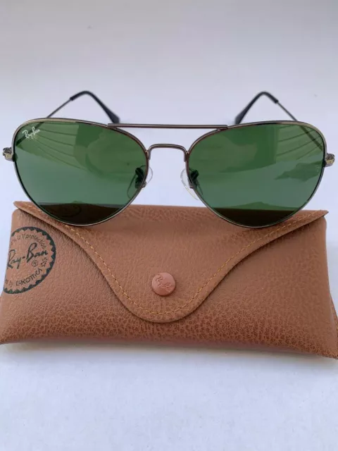 Ray-Ban Aviator Sunglasses W0879 RB3025 Standard 58m Gunmetal Frame & Green Lens