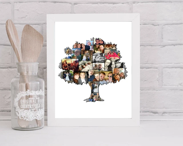 Personalisierte Stammbaum Fotocollage A4 Druck Weihnachten Geburtstag Geschenk Mama Papa