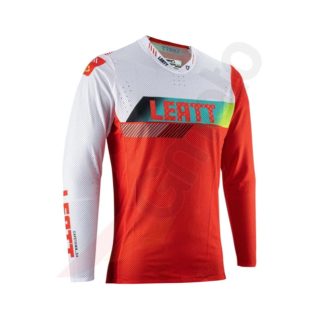 Camicia motocross offroad jersey leatt 5.5 V23 ultraweld bianco rosso XL