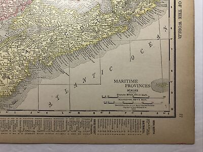 1912 Vintage MARITIME PROVINCES Atlas Map  Antique Rand McNally Imperial Atlas 2