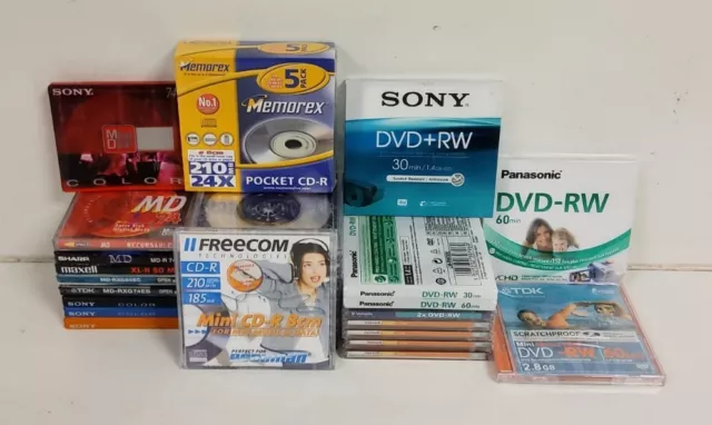 34 x leere Medien Mini Disc Restposten - Maxell Panasonic Sony Memorex TDK Verbatim 11