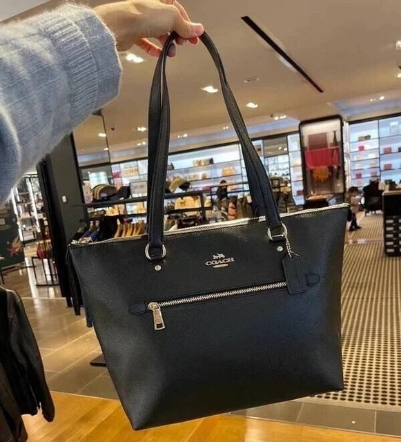 Nwt Coach Crossgrain Leather Gallery Tote Bag 6840 Handbag Shoulder Purse Black