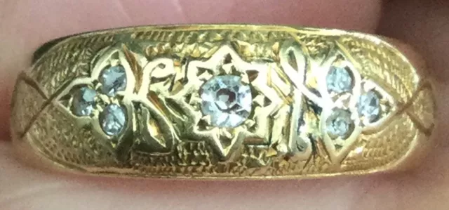 18ct Yellow Gold And Diamond Victorian Mourning Ring