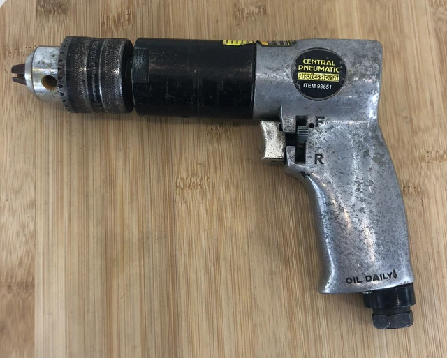 Central Pneumatic 93651 Professional Reversible Air Compressor Drill Vintage