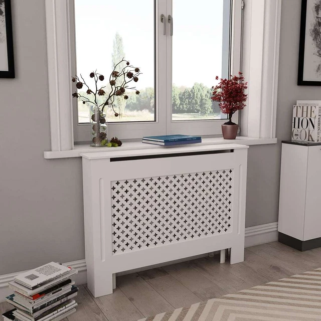 Vidaxl Copertura per Radiatore Bianca 112x19x81,5 cm in MDF