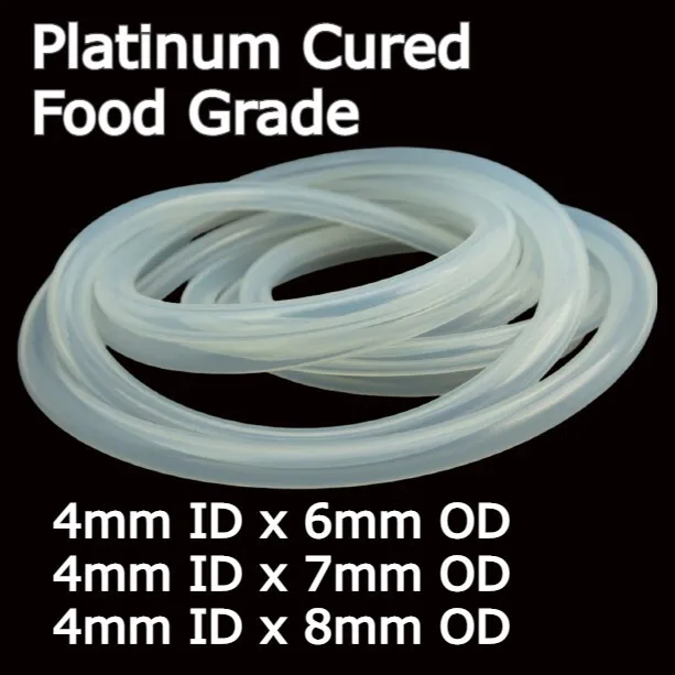 4mm ID Food Grade Clear Translucent Silicone Vacuum Tube Hose Pipe Soft Rubber