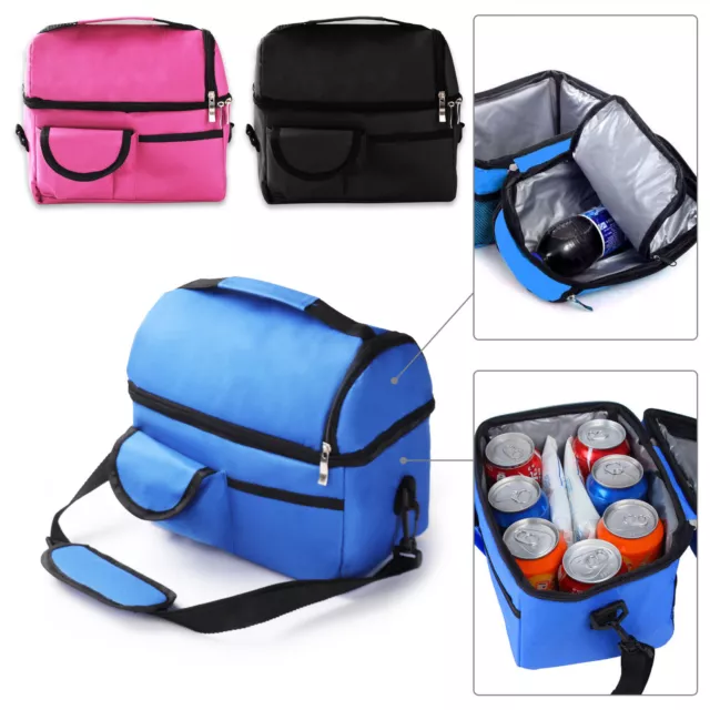 Large Insulated Lunch Bag Adult Kids Men Thermal Cool Hot Food Storage Tote Box