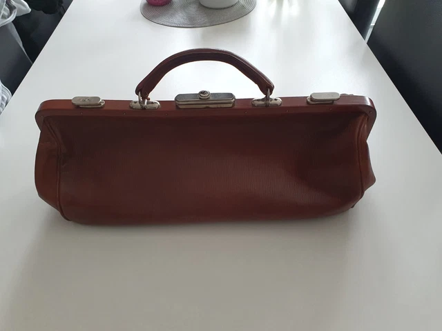 Alte Hebammentasche * Arzttasche * Leder * Guter Zustand 2