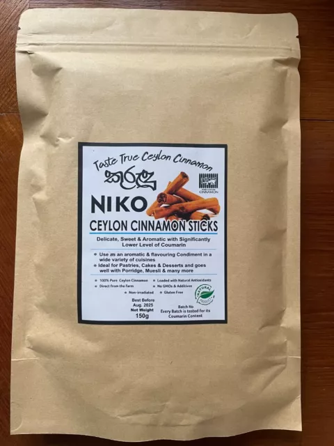 Pure Ceylon Cinnamon Sticks 150g (True Ceylon/100% Natural/UK Seller)