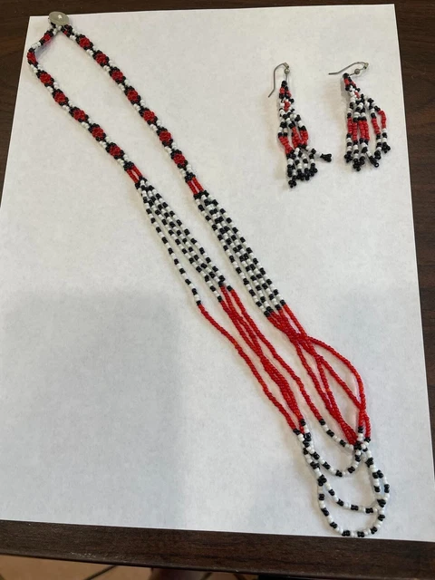 Handmade Philippine Netted Beaded Necklaces & Earrings - Lot of 7 items
