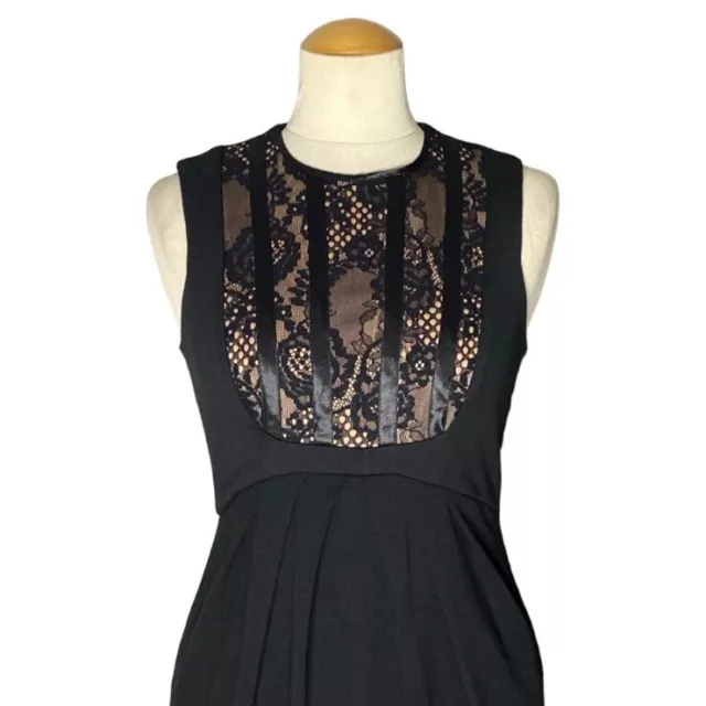 ASOS Maternity Lace Midi Bodycon Dress Black Brown Size 4 2