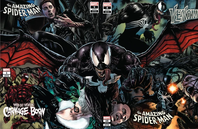 [4 Pack] Amazing Spider-Man Venom Carnage 4 Part Connecting Cover Set Unknown Co