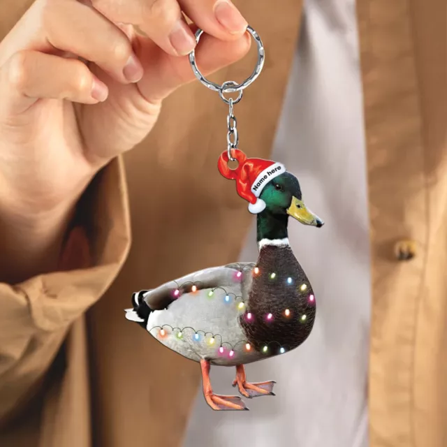 Love Mallard duck light Christmas Ornament, duck lover tree hanging Xmas decor 2