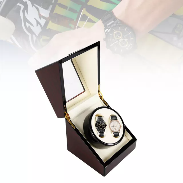 Scatola Porta Orologi Tempo Carica Rotazione Automatica Watch Winder Box Vetrina