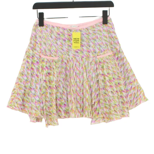 Diane Von Furstenberg Women's Mini Skirt UK 6 Purple Silk with Cotton Mini