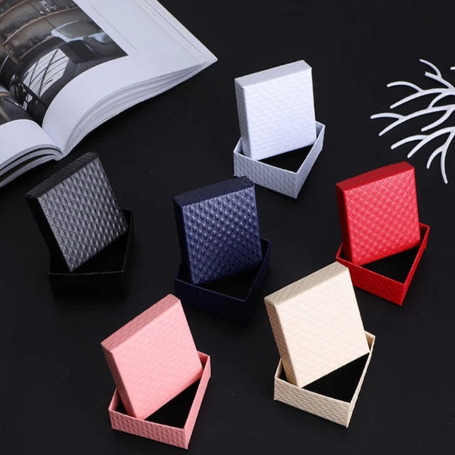 Kraft Paper Necklace Box Square Shape Ring Earring Storage Box Gift Box
