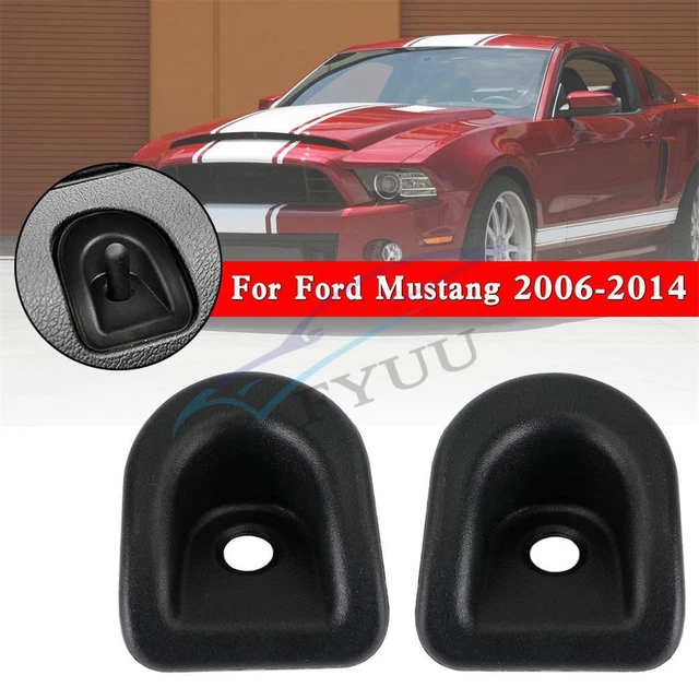 ABS Black Car Door Lock Knob Grommet Bezel Black Pair For 2005-2014 Ford Mustang