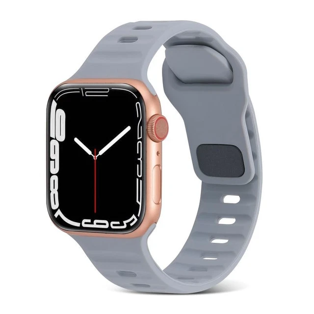 PER APPLE WATCH Cinturino in silicone a strisce con fibbia