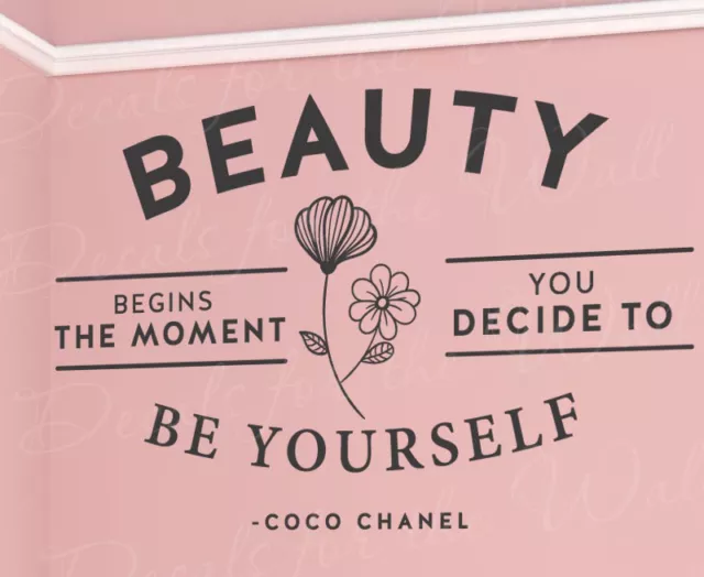 Beauty Begins Decide To Be Yourself Coco Chanel citation murale vinyle art décalcomanie Q07