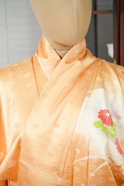 Dear Vanilla Japanese Silk Kimono Women's Robe Gown Authentic Japan Vintage Mint 3