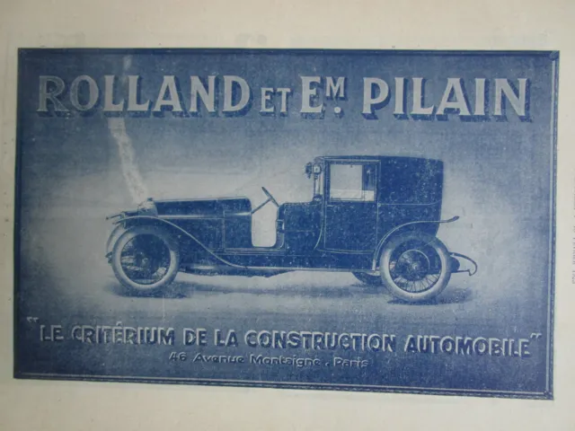 2/1923 Pub Rolland Et Pilain Construction Automobile Car Wagen Voiture French Ad