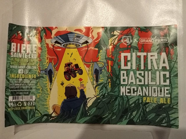 Etiquette de Bière : CITRA BASILIC MECANIQUE - Grand Paris / Sainte Cru - France