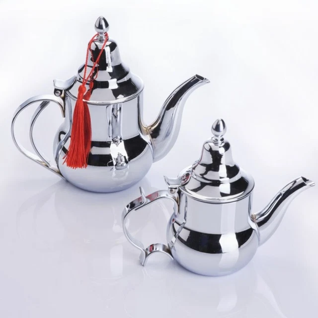 Théière Marocaine Artisanale Fès – Maillechort Doré Gravée Main 350 Ml, Design Traditionnel, Filtre Bec Verseur, Thé à La Menthe Authentique