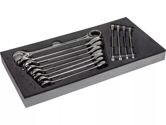 Halfords Advanced 12 Pc Piece Ratchet Spanner Set Modular Tray New Sealed