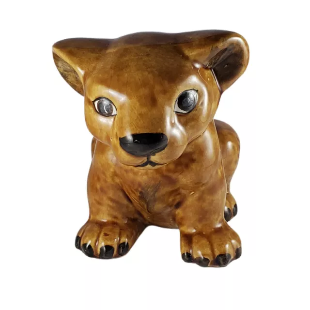 Vintage Lion Cub Ceramic Figurine Simba Look a Like - SEE PHOTOS FOR DAMAGE 6"
