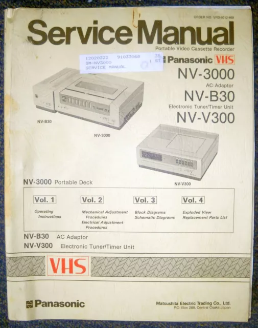 Panasonic NV-3000, NV-B30, NV-V300 Service Manual