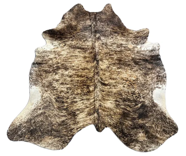Preciosa alfombra de cuero de vaca CowhidesUSA patrón único tamaño: 7,7x6,2 pies K-266